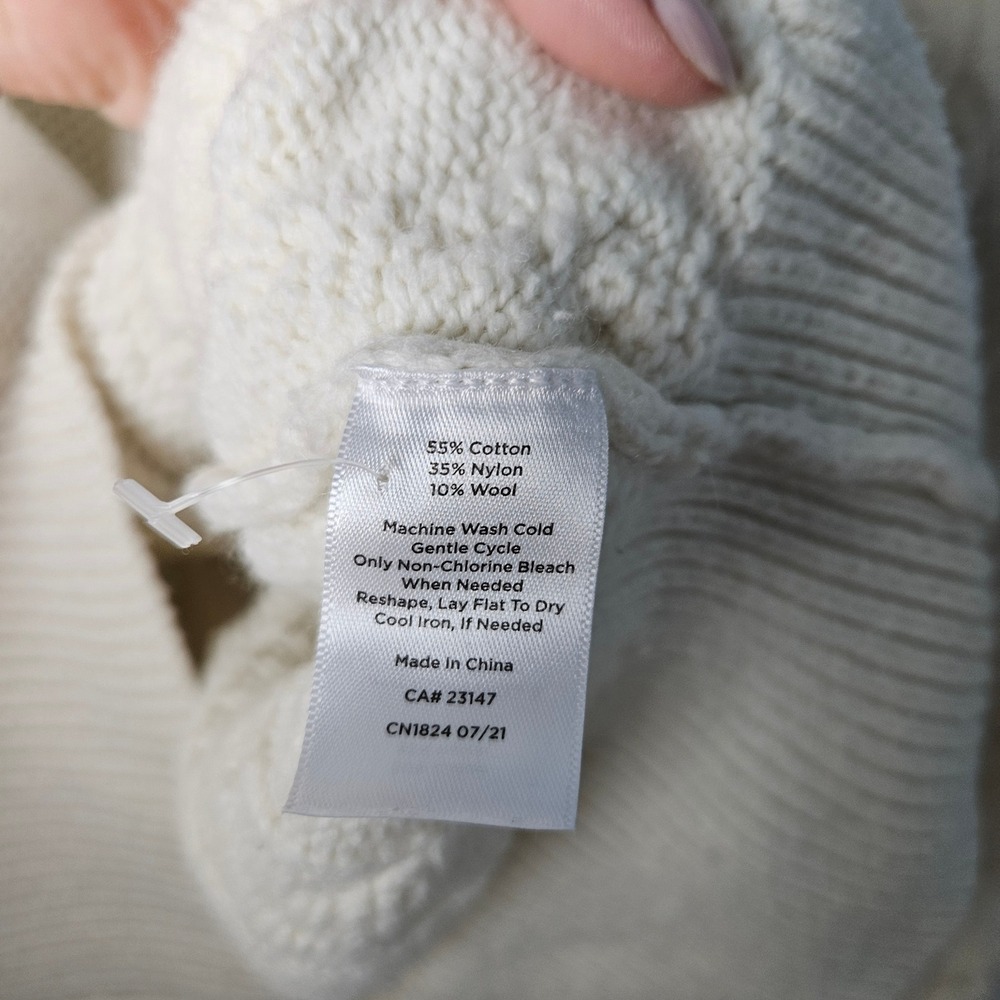 Haven Well Within Cream Cable Knit‎ Sleeves Chunky Button Cardigan Womens Large - Picture 5 of 6
